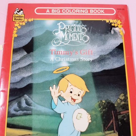 RARE! 1992 Vintage Precious Moments "Timmy's Gift" Colouring Book - Picture 2 of 8